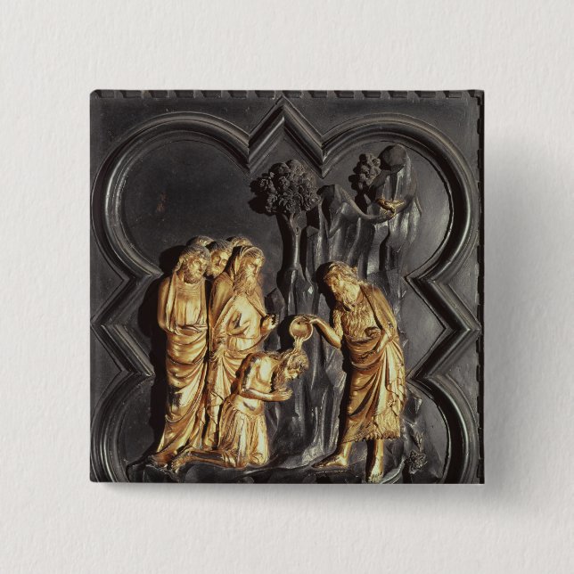 Johannes der Baptist, der im Fluss tauft Button (Vorderseite)