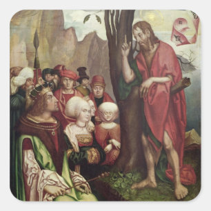 Johannes der Baptist predigen vor Herod Quadratischer Aufkleber