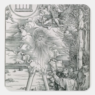 Johannes, der das Buch verschlingt Quadratischer Aufkleber