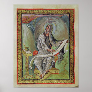 Johannes der Evangelist, aus den Ebbo-Evangelien Poster