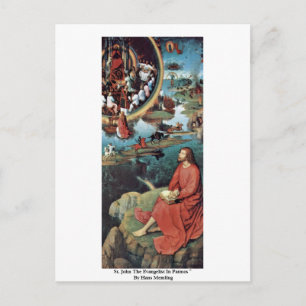 Johannes der Evangelist in Patmos von Hans Memling Postkarte