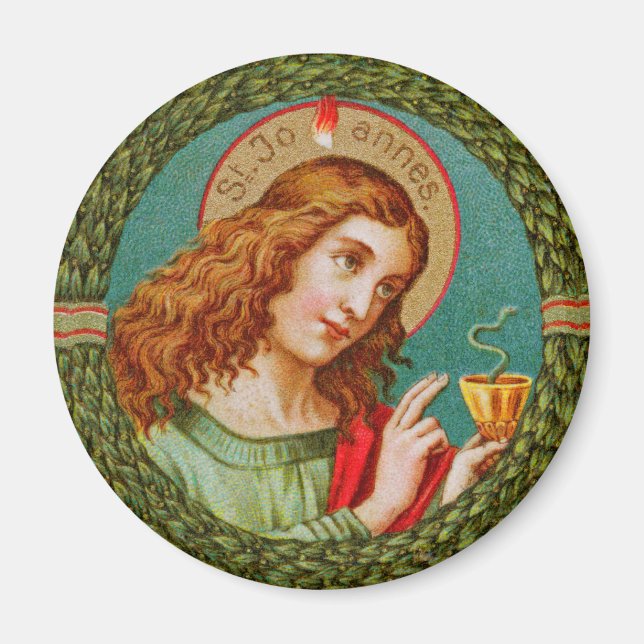 Johannes der Evangelist (JMAS 06) Runde Magnet (Vorne)