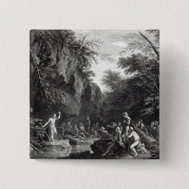 Johannes, der in der Wildnis predigt Button (Vorderseite)