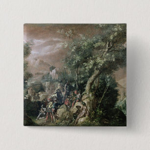 Johannes der predigende Baptist (Öl auf Leinwand) Button