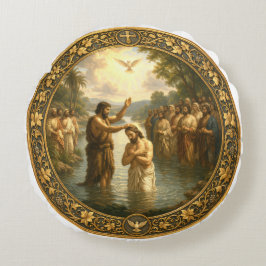 Johannes der Täufer Rundes Kissen
