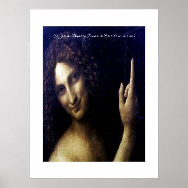 Johannes der Täufer von Leonardo da Vinci Poster (Vorne)