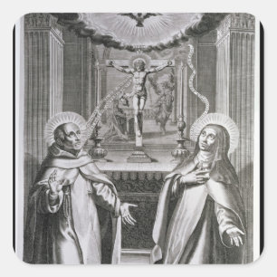 Johannes des Kreuzes und des St Theresa von Avila Quadratischer Aufkleber