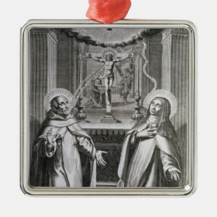 Johannes des Kreuzes und des St Theresa von Avila Silbernes Ornament