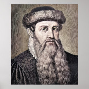 Johannes Gutenberg - Erfinder Poster