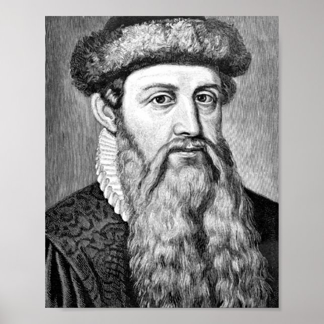 Johannes Gutenberg Portrait Poster (Vorne)