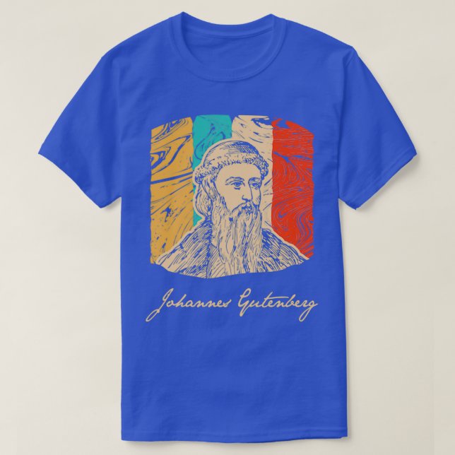 Johannes Gutenberg Printer Blacksmith Retro T T-Shirt (Design vorne)