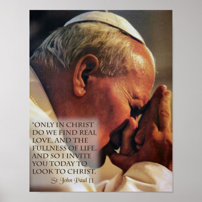 Johannes Paul II. im Gebet Poster (Vorne)