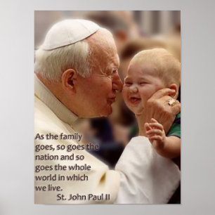Johannes Paul II. über die Familie. Poster