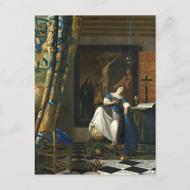 Johannes Vermeer Allegorie des katholischen Glaube Postkarte (Vorderseite)