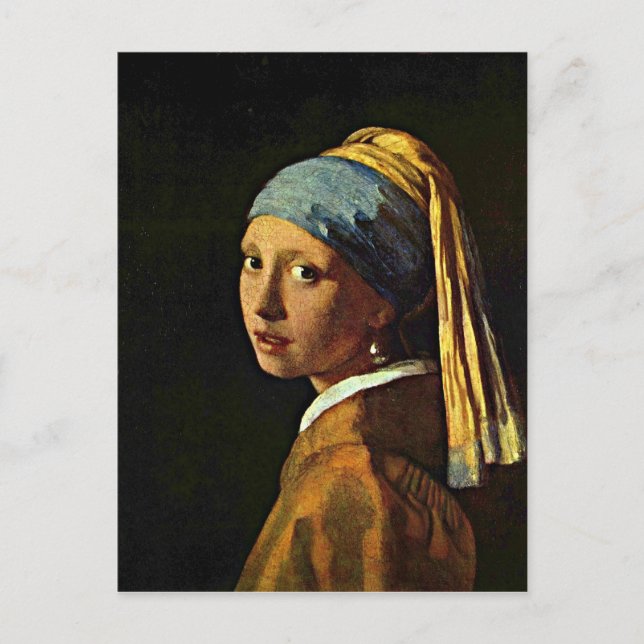 Johannes Vermeer art - Girl with a Pearl Earring Postkarte (Vorderseite)