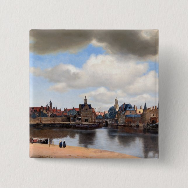 Johannes Vermeer - Blick auf Delft Button (Vorderseite)