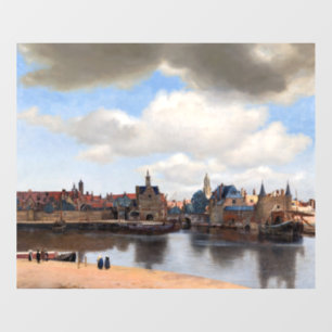 Johannes Vermeer - Blick auf Delft Fensteraufkleber