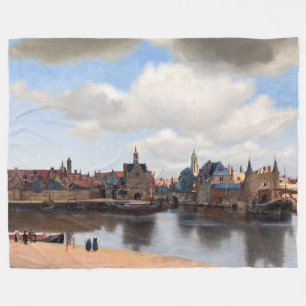 Johannes Vermeer - Blick auf Delft Fleecedecke