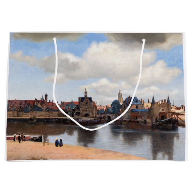 Johannes Vermeer - Blick auf Delft Große Geschenktüte (Vorderseite)