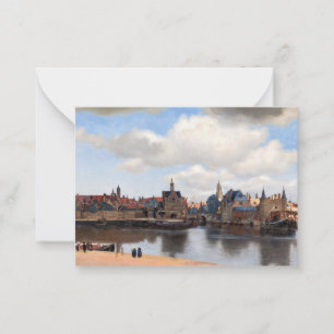 Johannes Vermeer - Blick auf Delft Mitteilungskarte