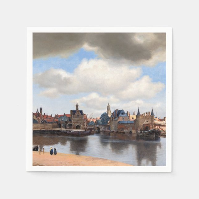 Johannes Vermeer - Blick auf Delft Serviette (Vorderseite)