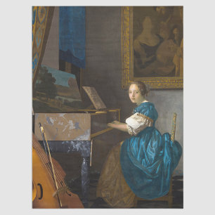 Johannes Vermeer - Dame am Virginal Seidenpapier