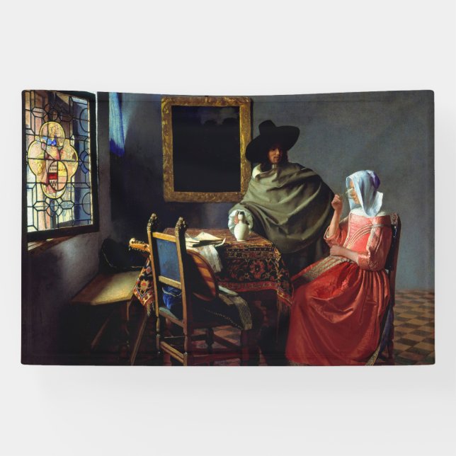 Johannes Vermeer - Das Glas Wein Banner (Horizontal)