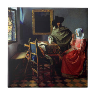 Johannes Vermeer - Das Glas Wein Fliese