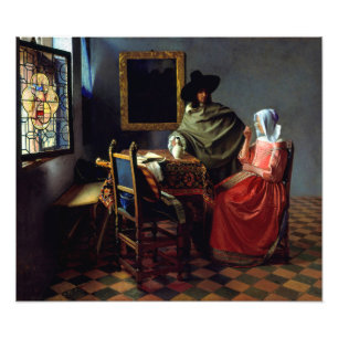 Johannes Vermeer - Das Glas Wein Fotodruck