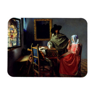 Johannes Vermeer - Das Glas Wein Magnet