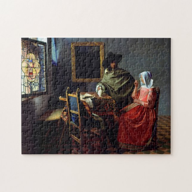 Johannes Vermeer - Das Glas Wein Puzzle (Horizontal)