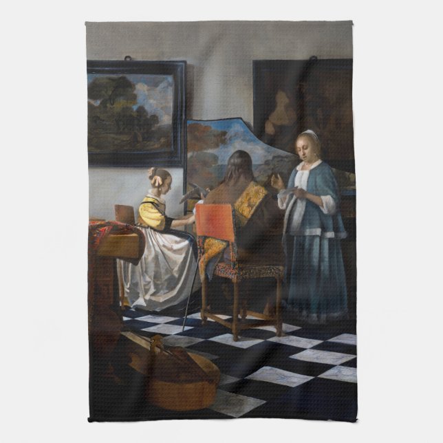 Johannes Vermeer - Das Konzert Geschirrtuch (Vertikal)
