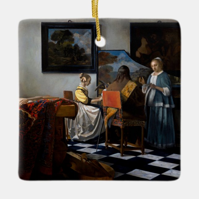 Johannes Vermeer - Das Konzert Keramikornament (Vorderseite)