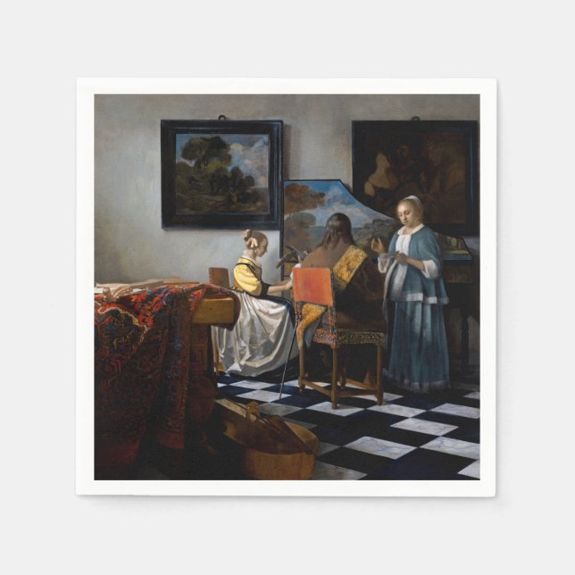 Johannes Vermeer - Das Konzert Serviette (Vorderseite)