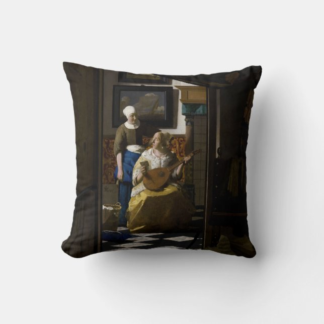 Johannes Vermeer - Das Liebe-Schreiben Kissen (Vorderseite)