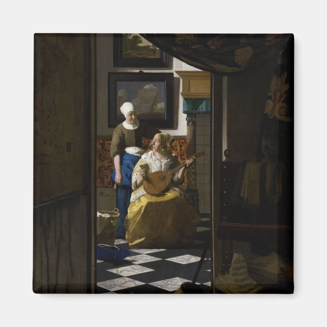 Johannes Vermeer - Das Liebe-Schreiben Magnet (Vorne)