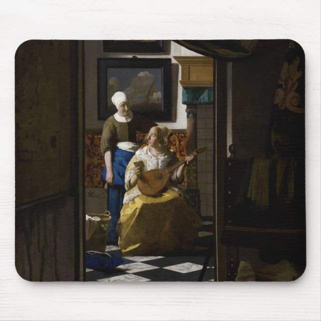 Johannes Vermeer - Das Liebe-Schreiben Mousepad (Vorne)