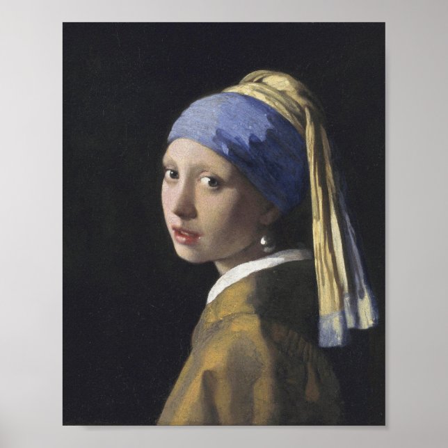 Johannes Vermeer - Das Mädchen mit Perlenohrring Poster (Vorne)