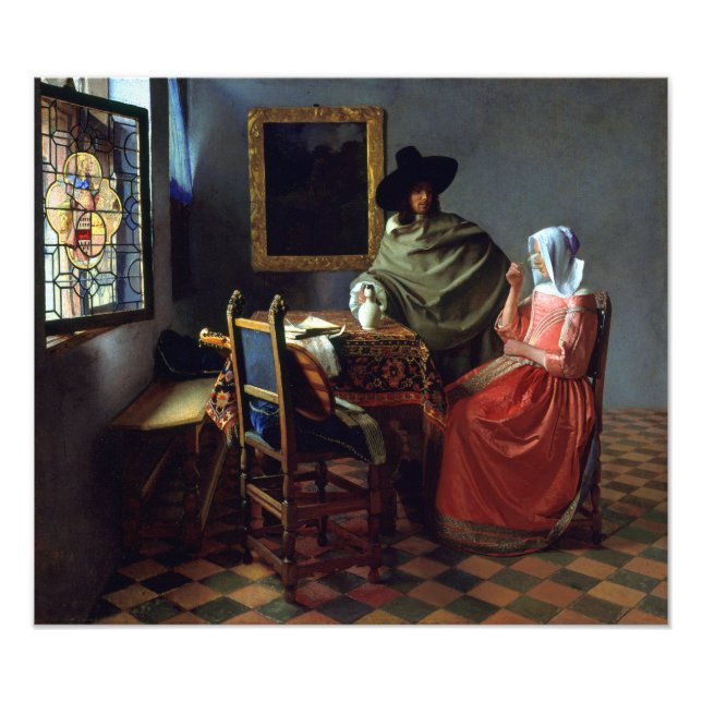 Johannes Vermeer Das Weinglas Fotodruck (Vorne)