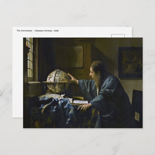 Johannes Vermeer - Der Astronom Postkarte (Vorne/Hinten)