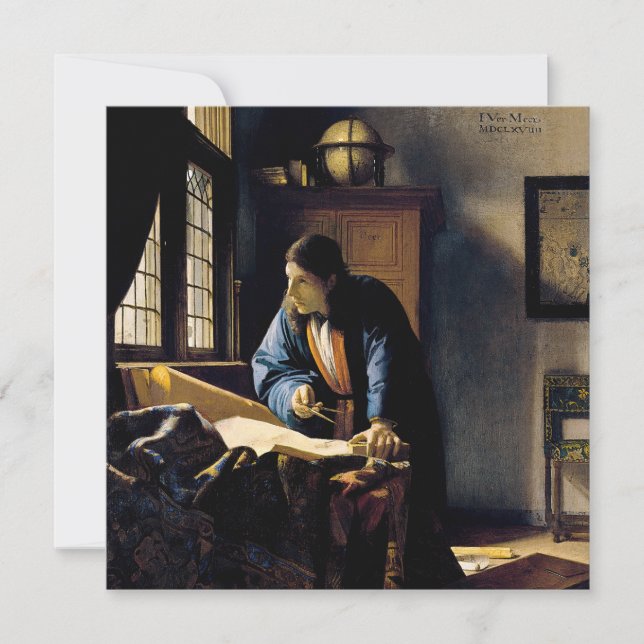 Johannes Vermeer - Der Geograf Dankeskarte (Vorderseite)