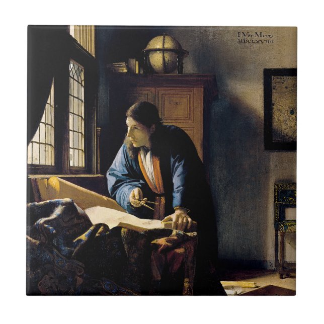Johannes Vermeer - Der Geograf Fliese (Vorderseite)