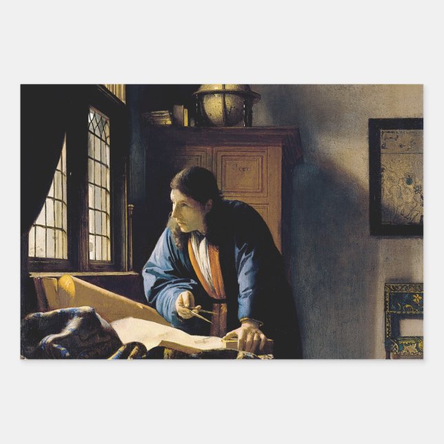 Johannes Vermeer - Der Geograf Geschenkpapier Set (Vorderseite)