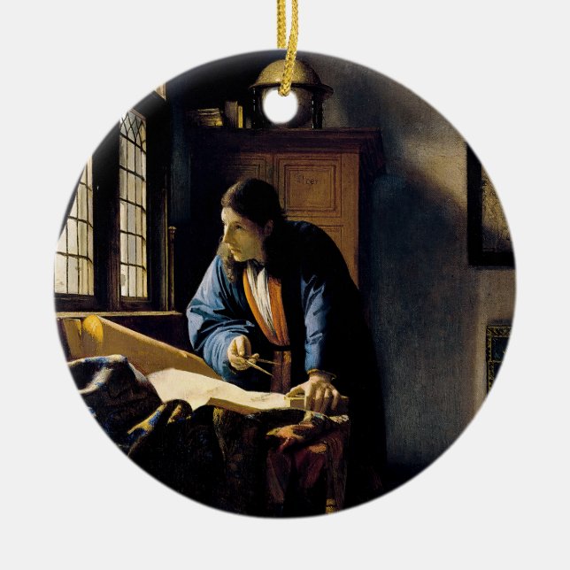 Johannes Vermeer - Der Geograf Keramik Ornament (Vorne)
