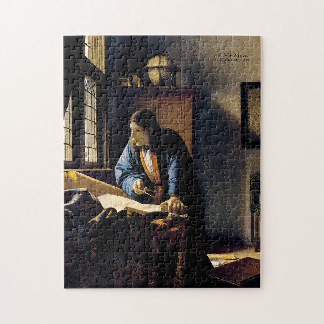 Johannes Vermeer - Der Geograf Puzzle (Vertikal)
