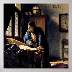 Johannes Vermeer - Der Geograph Poster