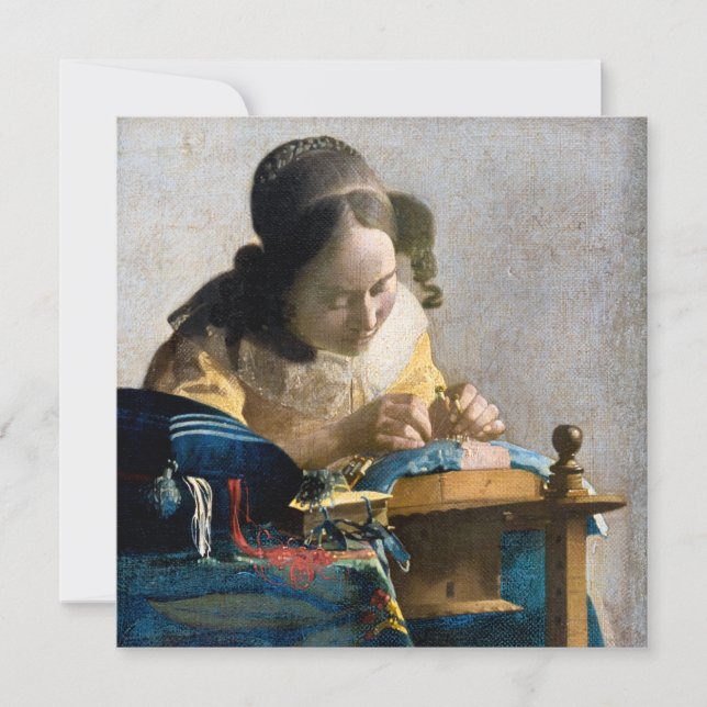 Johannes Vermeer - Der Lacemaker Dankeskarte (Vorderseite)