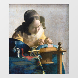 Johannes Vermeer - Der Lacemaker Fensteraufkleber