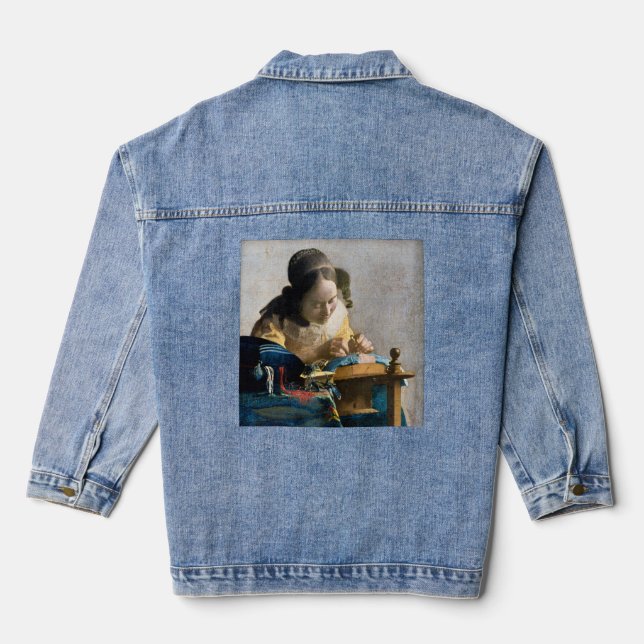 Johannes Vermeer - Der Lacemaker Jeansjacke (Rückseite)