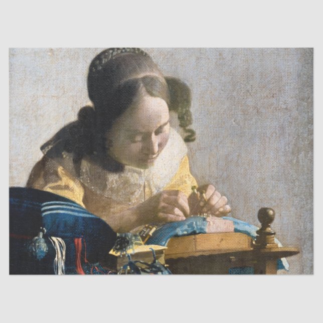 Johannes Vermeer - Der Lacemaker Seidenpapier (Vorderseite)